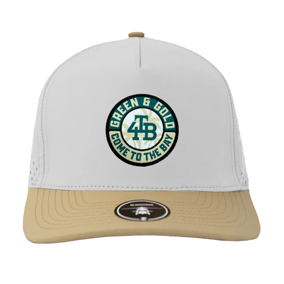 For the Bay Green & Gold Palm hat