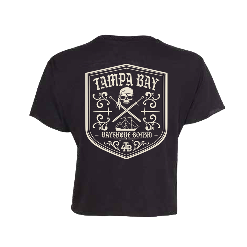 For the Bay Krewe Badge Crop tee