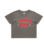 Ladies Tampa Bay Football Premium Faded Crop tee