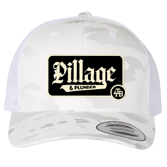 For the Bay Pillage & Plunder Black and white patch hat