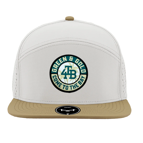 For the Bay Green & Gold Palm hat