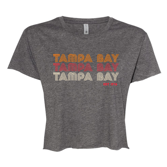 Ladies Tampa Bay Football Retro Cropped tee