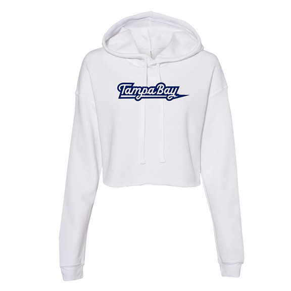 Ladies Tampa Bay Script Hockey Cropped Hoodie